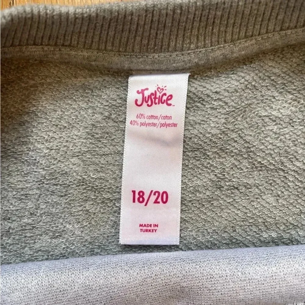 Justice Girls Gray Ice Cream Sequin Sweatshirt Size 18/20